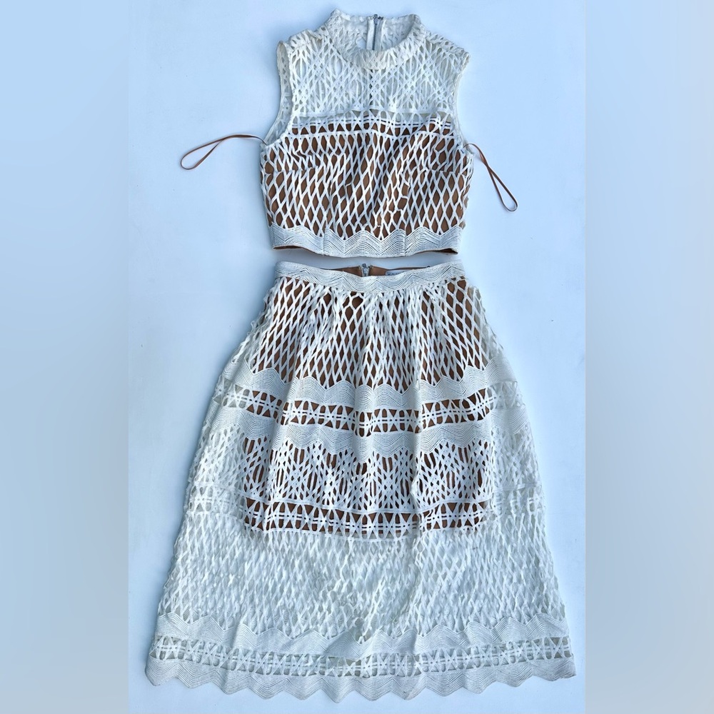 Free People Ministry Of Style Demure Set Crop Top & MIDI Skirt White Lace, 6 - Picture 8 of 16